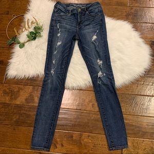 American Eagle Hi Rise Jeggings Distressed Size 4